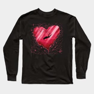 Diver in love with deep Long Sleeve T-Shirt